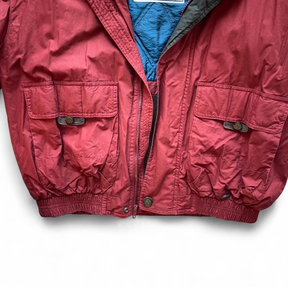 LONDON FOG Vintage Red Jacket with Brown Accents - Picture 3 of 4